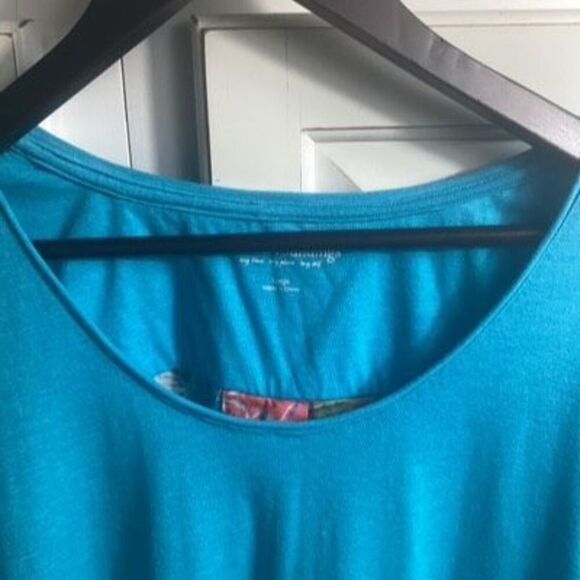 Soft Surroundings Patch Work Top Sz L 3/4 Sleeve Floral - Picture 3 of 6